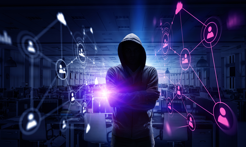 grafika pokazująca specjalistę od cyberbezpieczeństwa