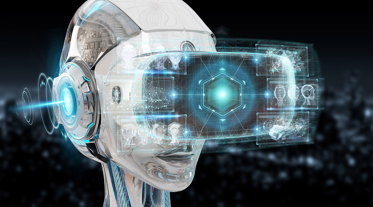 Zdjęcie robota z okularami VR